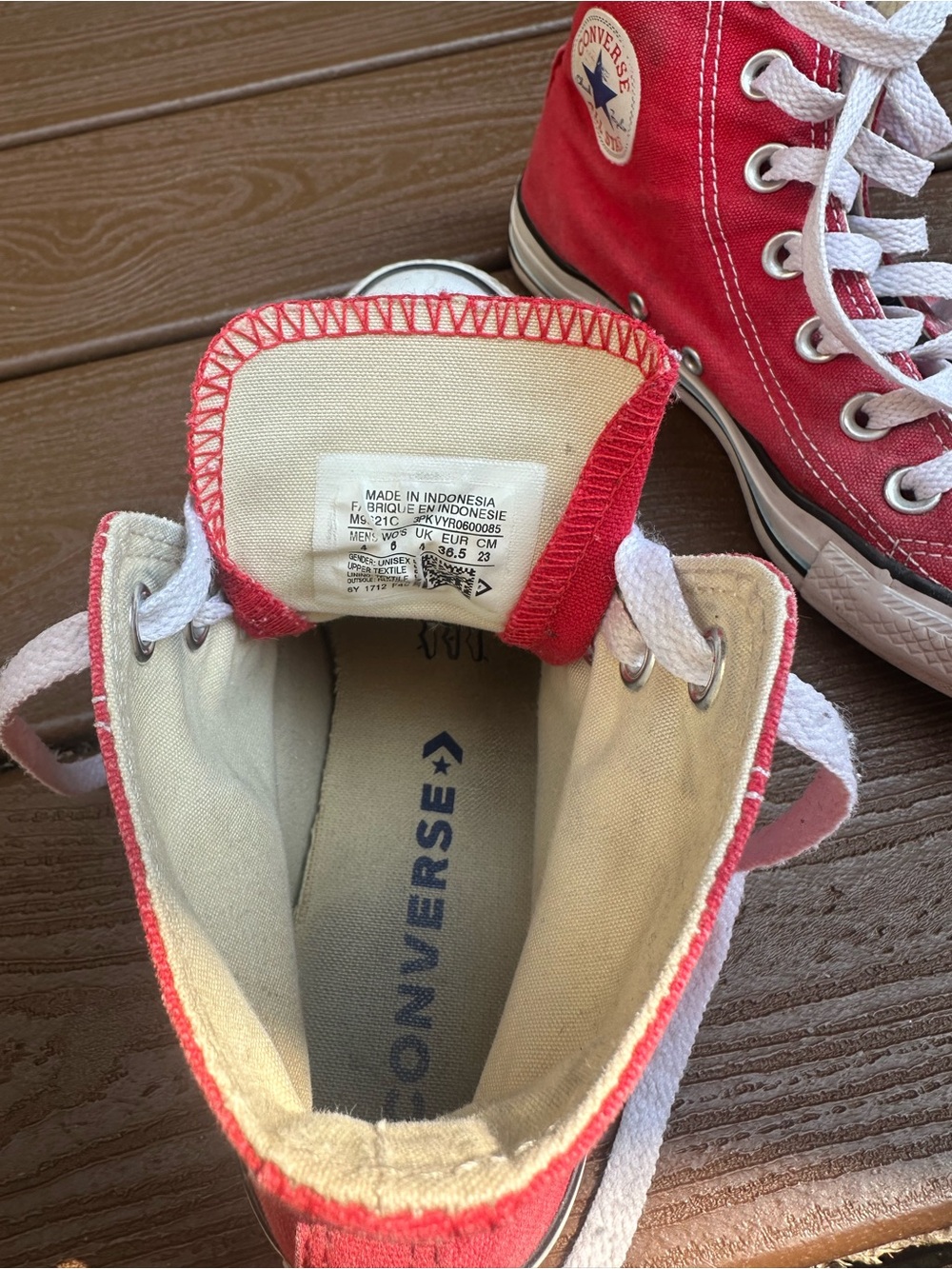 Converse Red High Top Canvas Sneakers - Picture 5 of 5
